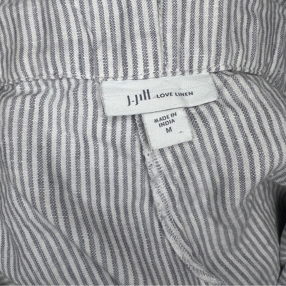 J. Jill Gray Striped Linen Pants Medium‎ - Picture 4 of 7